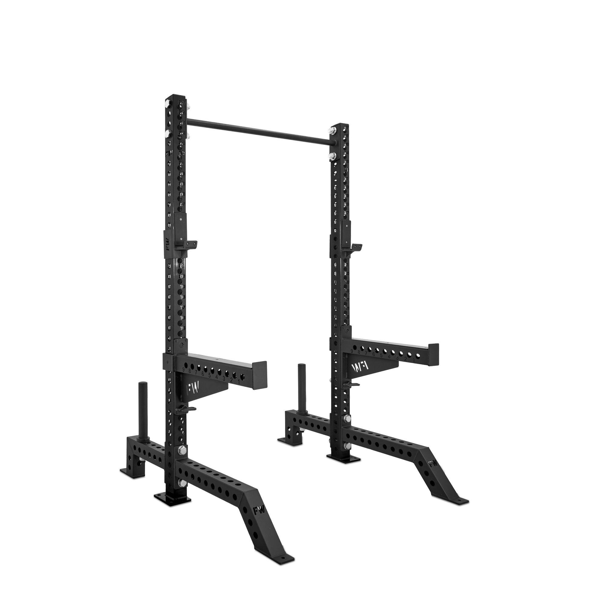Short Squat Rack Black Spotter Arms Storage Pins