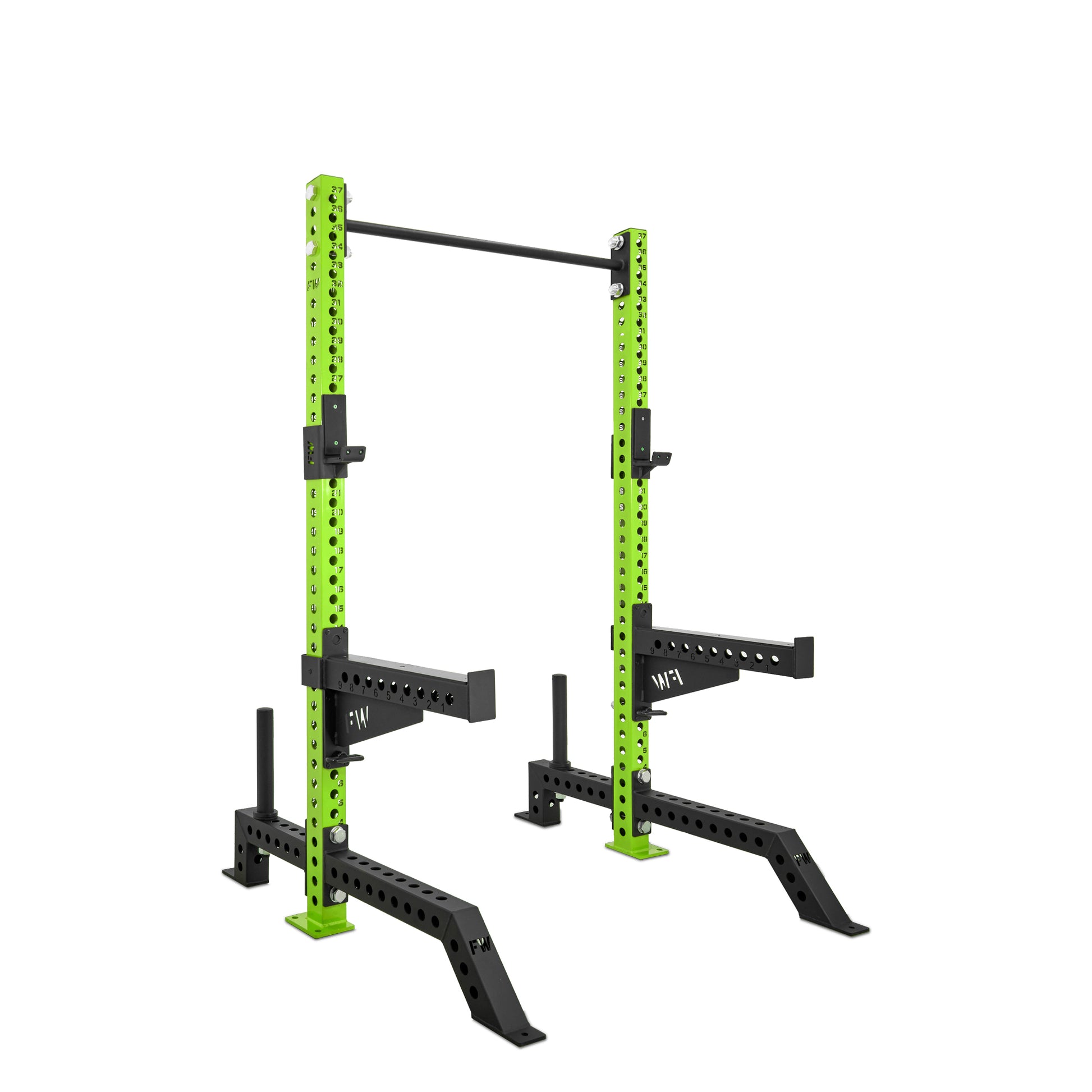 Short Squat Rack Green Spotter Arms Storage Pins