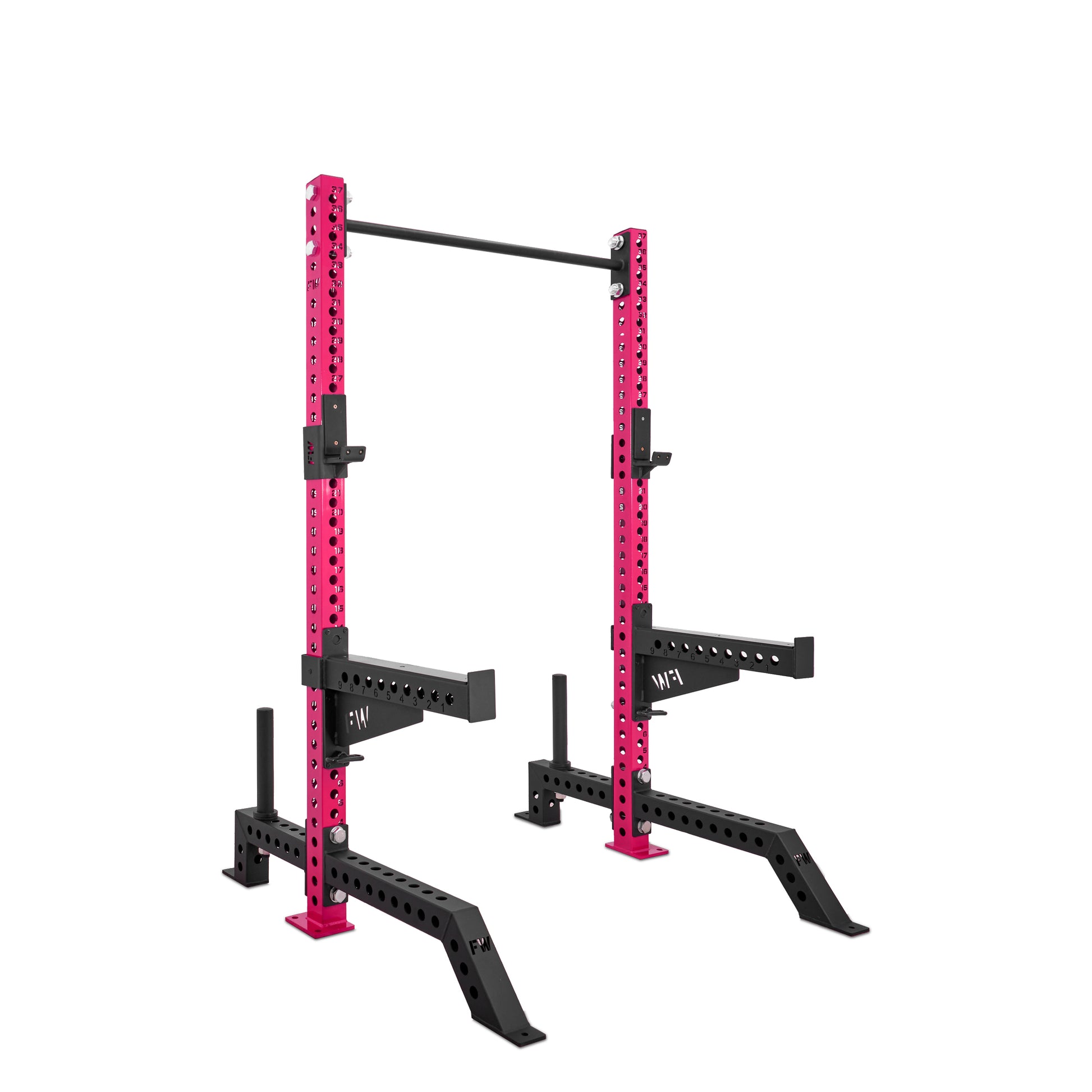 Short Squat Rack Pink Spotter Arms Storage Pins