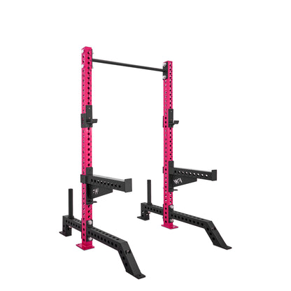 Short Squat Rack Pink Spotter Arms Storage Pins