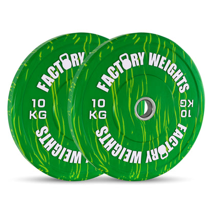 Coloured Tiger Style Bumper Plates (Pair)