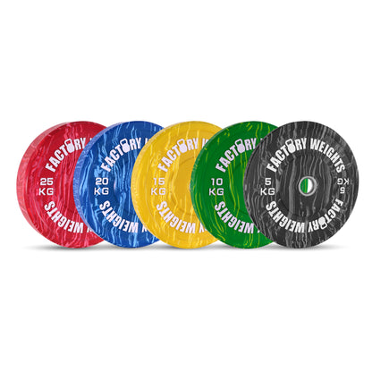 Coloured Tiger Style Bumper Plates (Pair)