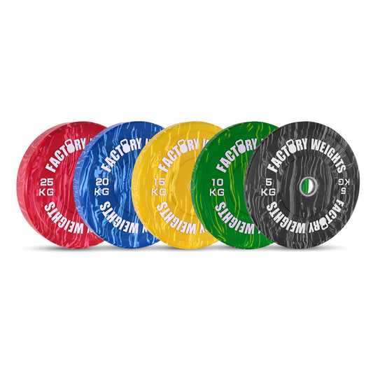 Coloured Tiger Style Bumper Plates (Pair)