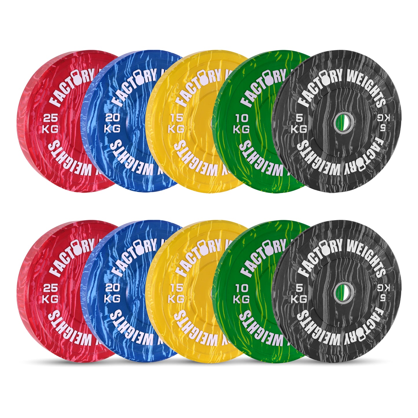 Coloured Tiger Style Bumper Plates (Pair)