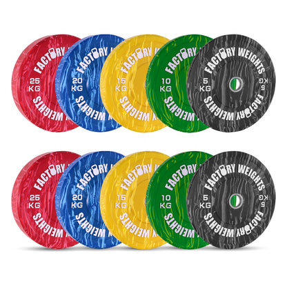 Coloured Tiger Style Bumper Plates (Pair)