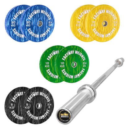 100kg Tiger Style Bumper Plate Set