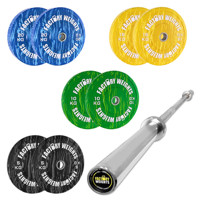 100kg Tiger Style Bumper Plate Set