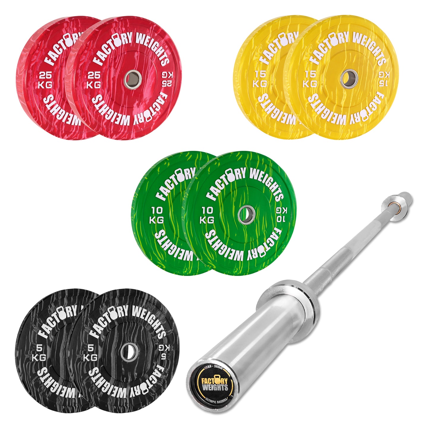 110kg Tiger Style Bumper Plate Set