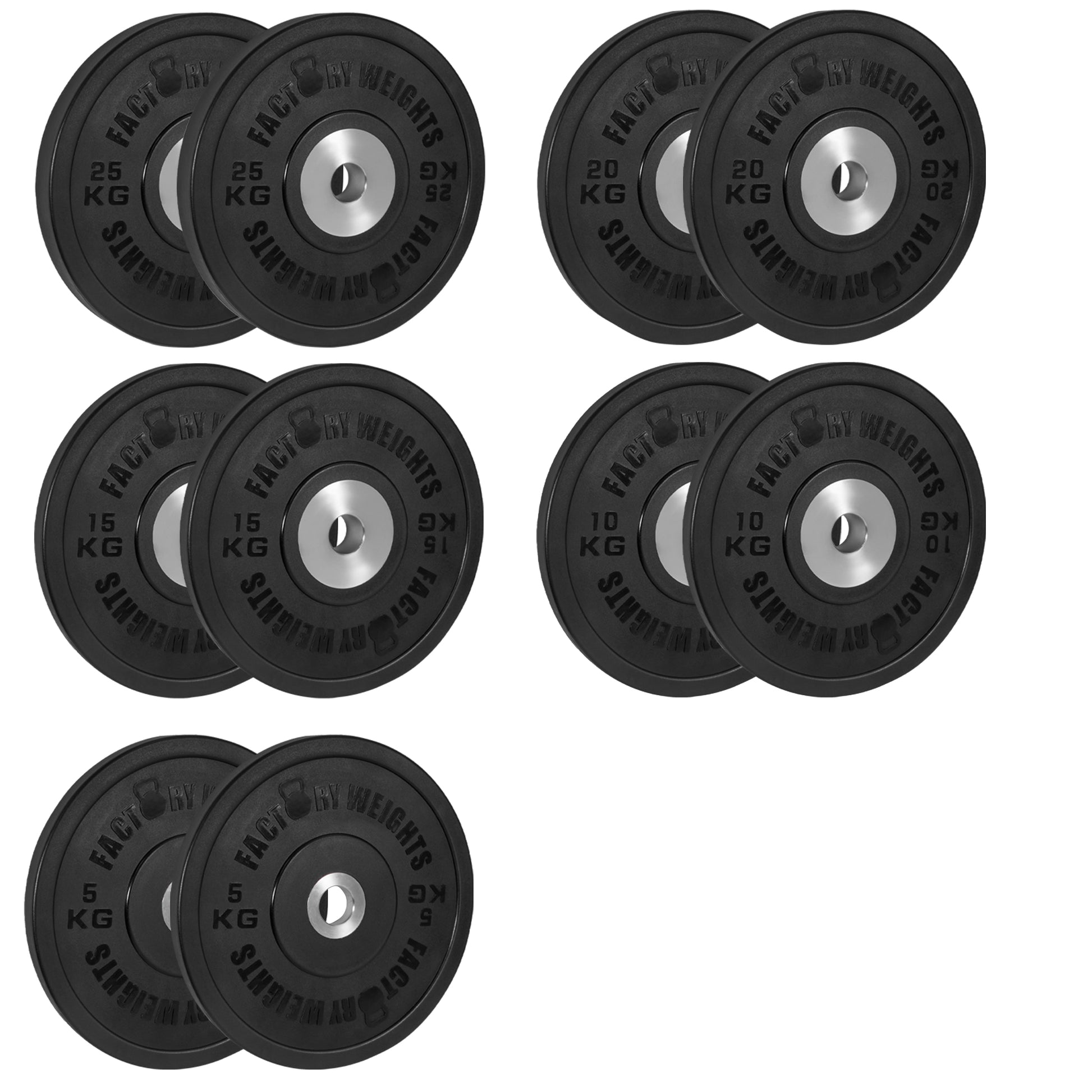 Urethane Bumper Plates (Pair) Full Set (150kg) 