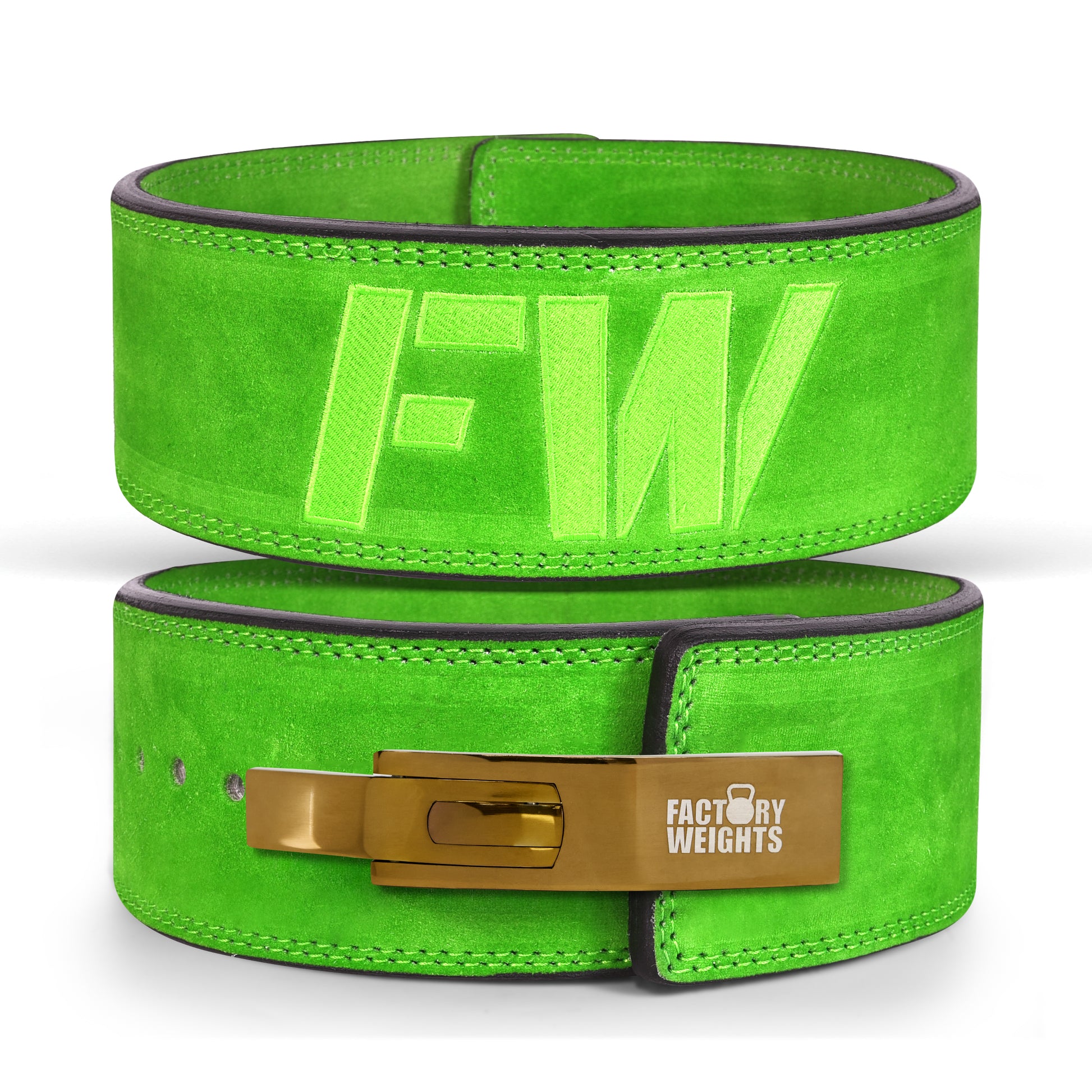 FW Lever Power-Lifting Belt - Green Small Gold (additional £10) 