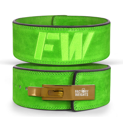 FW Lever Power-Lifting Belt - Green Small Gold (additional £10) 