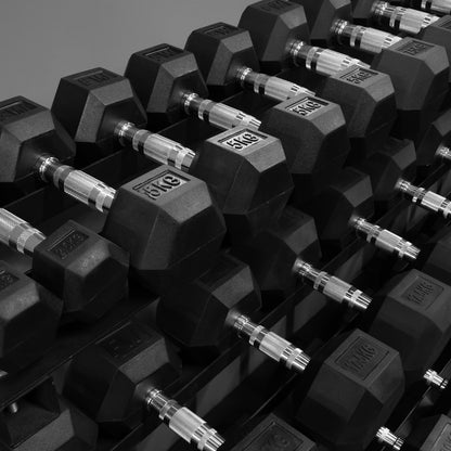 Rubber Hex Dumbbells Pair