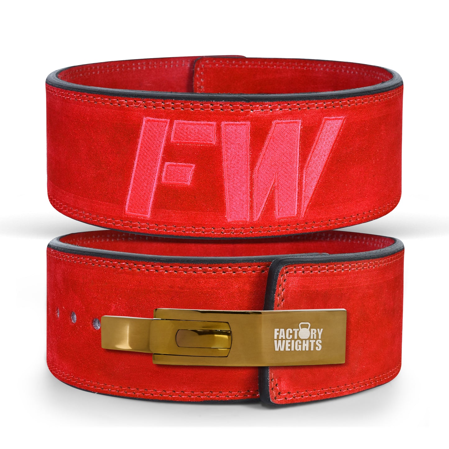 FW Lever Power-Lifting Belt - Red Small Gold (additional £10) 