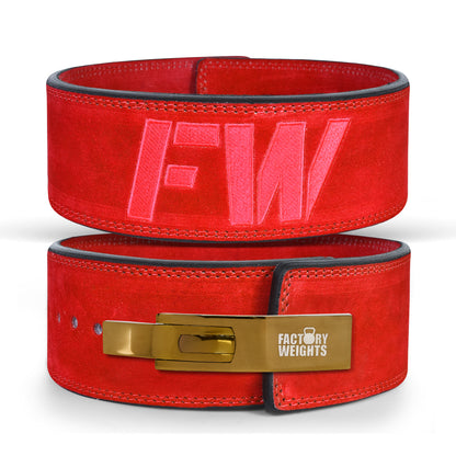 FW Lever Power-Lifting Belt - Red Small Gold (additional £10) 