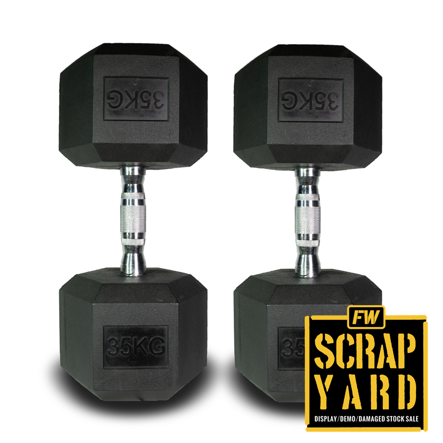 Scrap Yard Rubber Hex Dumbbells Pair Grade A